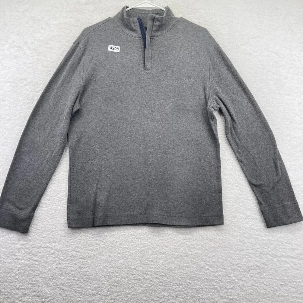 Banana Republic Mens 1/4 Sweatshirt Size Medium Gray Long Sleeve Mock Neck‎